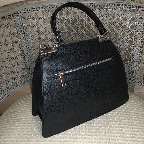 New Italian Kelly Bag - Black Leather - Picture 3 of 9